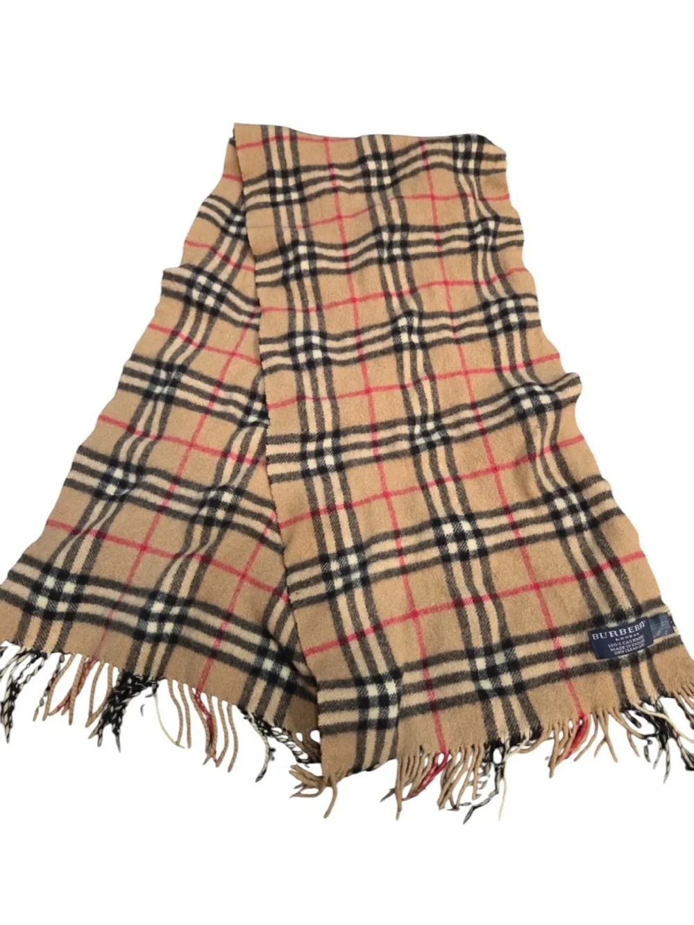 Auth Burberry London Classic Nova Check Scarf 100% Cashmere Made In England